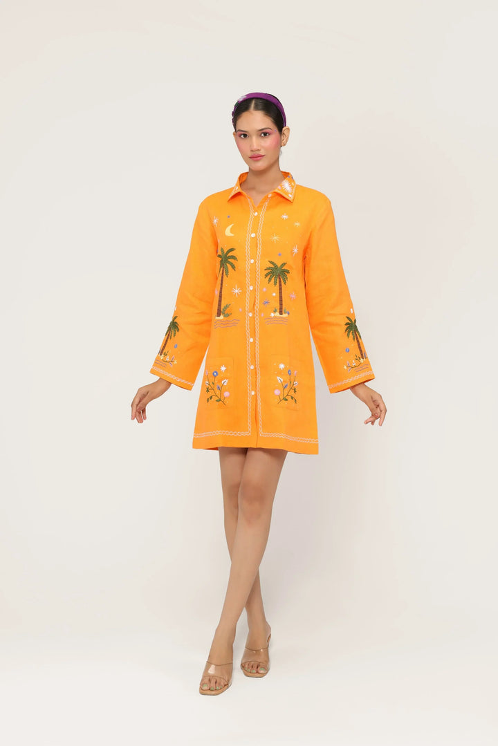 Sunset Reverie Shirt Dress - view 4
